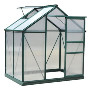 Homestar Staklenik s krovnim prozorom 190x132x201 cm Zeleno Transparentan