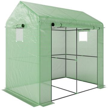 Homestar Staklenik 200x200x140 cm zelen, otporan na vremenske uvjete s rolo vratima