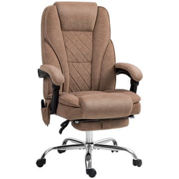 Homestar Ergonomska uredska stolica s masažnom funkcijom, naslonom za noge, rotirajuća, na kotačiće, smeđa