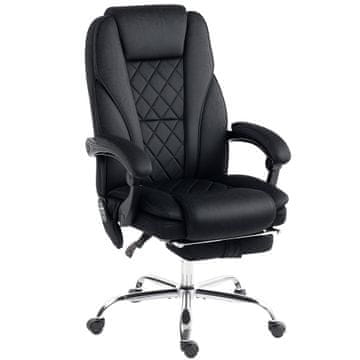 Homestar Ergonomska uredska stolica s funkcijom masaže, naslonom za noge, okretna, na kotačićima, crna