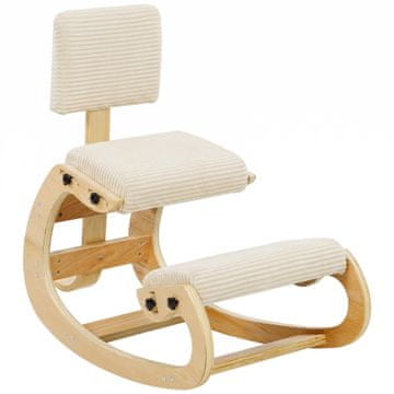 Homestar Ergonomska stolica za klečanje s naslonom za leđa, krem bijela