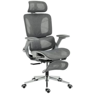 Homestar Ergonomska uredska stolica s mrežom, računalna stolica s odvojenom lumbalnom potporom i 4D sklopivim naslonima za ruke, siva