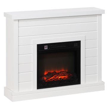 Homestar Električni kamin s 3D efektom plamena, 3 postavke, timer, bijeli