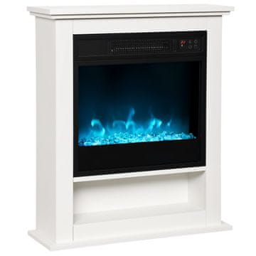 Homestar Električni kamin 1800W, 9 boja realističnih plamenova, podesiva svjetlina, daljinski upravljač, timer, bijeli