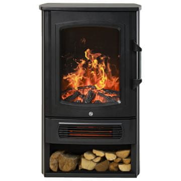 Homestar Električni kamin s grijačem 1000 W/2000 W, LED efekt plamena, termostat, crni