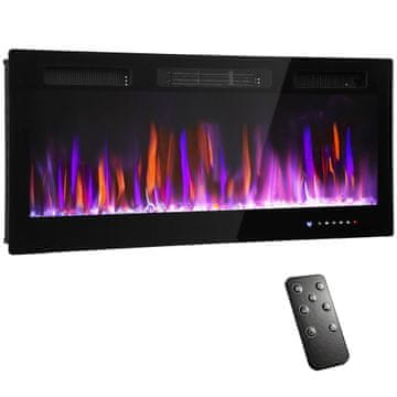Homestar Električni zidni kamin s podesivim plamenom, termostatom, timerom, crni