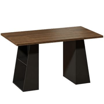 Homestar Radni stol 140 cm, smeđe-crni s 4 otvorene police