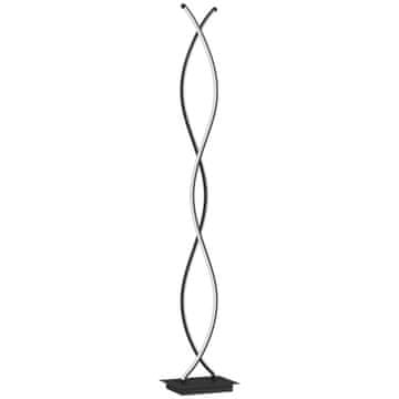 Homestar LED podna lampa dvostrukog spiralnog oblika s mogućnošću prigušivanja i nožnim prekidačem, crna
