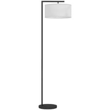 Homestar Podna lampa E27 grlo 47x37x153 cm crna s bijelim tekstilnim abažurom