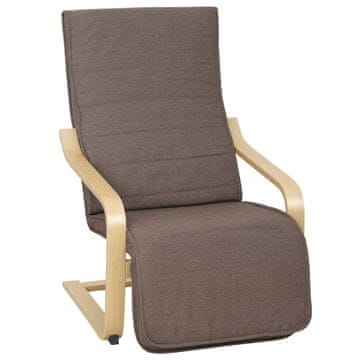 Homestar Fotelja s naslonom za noge podesivim u 5 položaja 66,5x94x100 cm smeđa