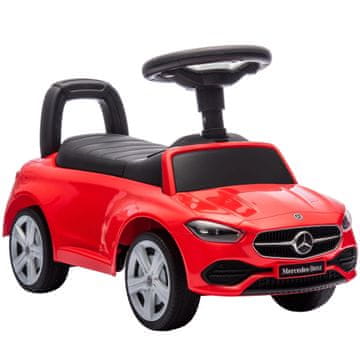 Homestar Dječji automobil na pogon Mercedes-Benz C-Class s trubom, zvukovima motora i spremištem, crveni, za djecu 18-36 mjeseci