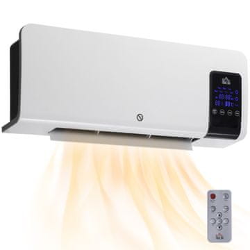 Homestar Električni grijač za zidnu montažu s funkcijom ljuljanja 2 moda Timer LED zaslon Bijeli