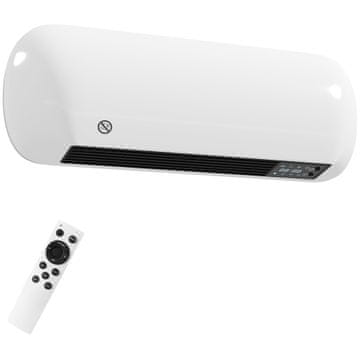 Homestar Zidni grijač 2000W keramički s ventilatorom 2 razine snage LED zaslon termostat bijeli