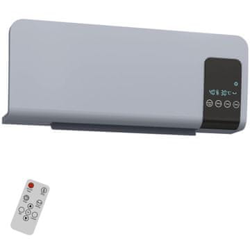 Homestar Električni grijač za zidnu montažu s oscilacijom, 2 moda, timer, LED zaslon, sivi