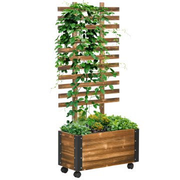 Homestar Povišeni vrtni krevet s rešetkom 65x31x147 cm smeđi