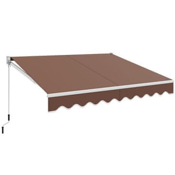 Costway Tenda za terasu sklopiva 8x6,6 stopa kava