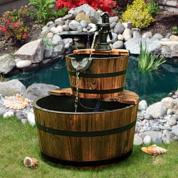 Costway Vrtna fontana s pumpom, jelovo drvo i željezo, 19l