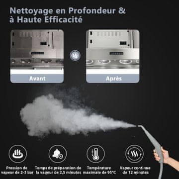 Costway Prijenosni ručni parni čistač 1000W sivi