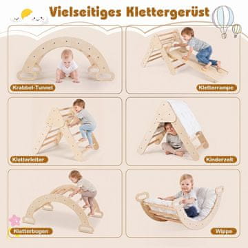 Costway 3-u-1 Montessori drveni set za penjanje za djecu od 1 godine i više