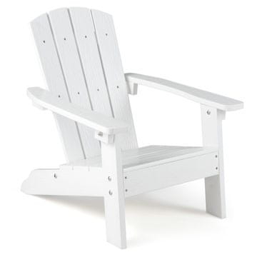 Costway Dječja Adirondack stolica s visokim naslonom i naslonima za ruke bijela
