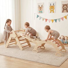 Costway 3-u-1 Montessori drveni set za penjanje za djecu od 1 godine i više