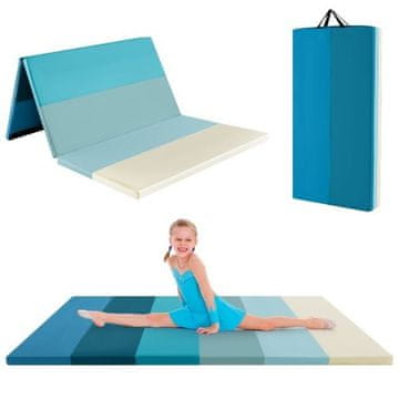 Costway 3-dijelna sklopiva gimnastička podloga plava