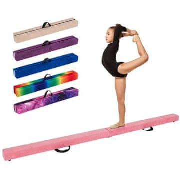 Costway Sklopiva gimnastička greda za ravnotežu 9 ft ružičasta