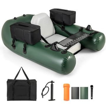 Costway Naduvavajući ribolovni float tube s mjeračem ribe i bazom za pecanje