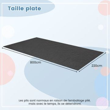 Costway Vodootporna podloga za pod 800x220 cm siva