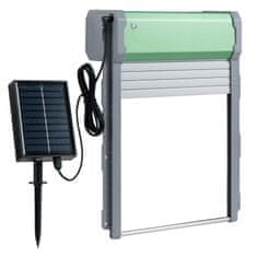 Costway Automatska aluminijska vrata za kokošinjac s daljinskim upravljanjem, solarnim USB punjenjem, senzorom svjetla i timerom