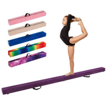 Costway Preklopna gimnastička greda 270 cm ljubičasta