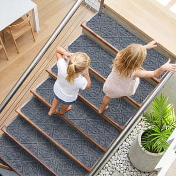 Costway 15 Protukliznih Stepenica 76x20 cm Svijetlo Sive