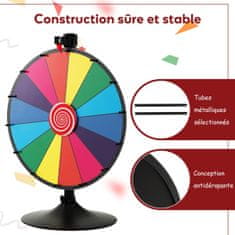Costway Kolo sreće Ø60 cm s postoljem, podesive visine, šareno