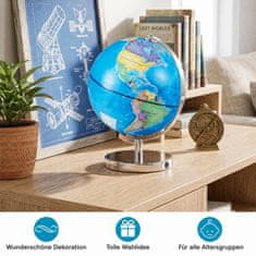 Costway Osvijetljeni globus Ø23 cm s metalnom bazom, njemačkom geografskom kartom i kartom zviježđa