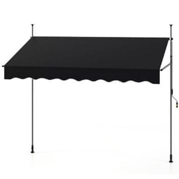 Costway Ručni sklopivi tend 250x300 cm crni