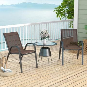 Costway Set od 2 složive vrtne stolice 56x70x84 cm smeđe