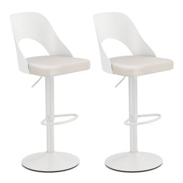 Costway Set od 2 bijele ergonomske barske stolice visine pulta