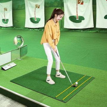 Costway Mata od umjetne trave za unutarnju i vanjsku golf vježbu 32 mm s 2 gumena tee-a i 2 štapa za poravnavanje