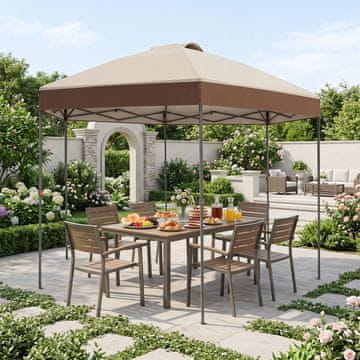 Costway Pop-Up paviljon 3,6x3,6 m smeđi
