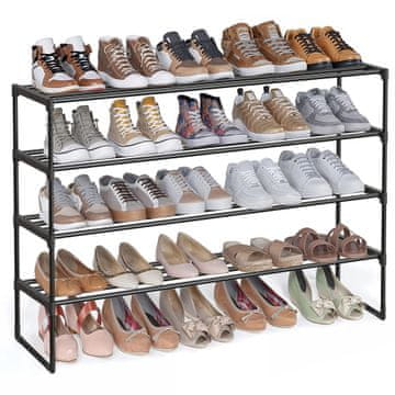 Songmics 4-nivoa stalak za cipele 30x116x72 cm Crni
