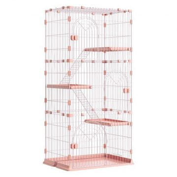 VEVOR Kavez za mačke 4-nivoa 84x60.5x163.5 cm Roza