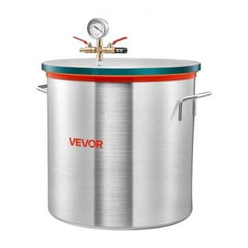 VEVOR Vakumska komora od 56.8 L s poklopcem od kaljenog stakla, crijevom, zračnim filtrom