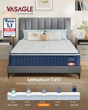 Songmics Madrac 200x140x25 cm Plavi