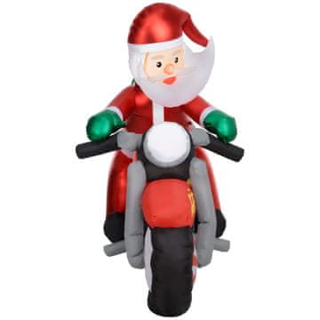 Homestar Naduvavajući Djed Božićnjak na Motociklu Vrtna Dekoracija s LED-icama 180x95x170 cm