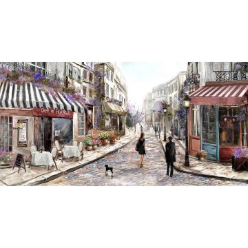 Homestar Ulje na platnu 50x100cm ulični kafić