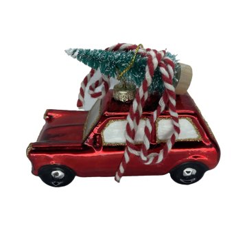 Homestar Božićna dekoracija JOY CAR 10 cm staklo