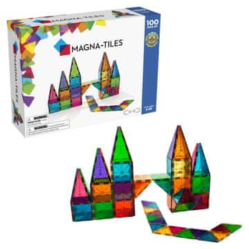 Northix Magna-Tiles magnetske građevinske pločice prozirnih boja, 100 komada