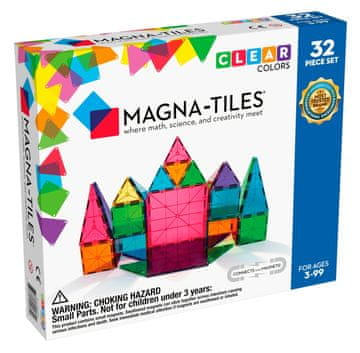 Northix Magna-Tiles magnetske građevinske pločice prozirnih boja, 32 komada