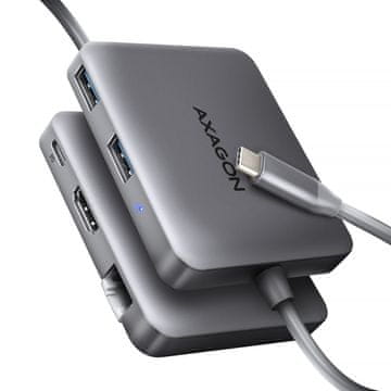 AXAGON Axagon HMC-5HL USB 5Gbps Hub, 2x USB-A, HDMI 4K/60Hz, RJ-45, PD 100W
