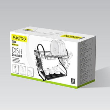 slomart MEO Stalak za sušenje posuđa MR-1025-53, 53 cm, nehrđajući čelik, crni
